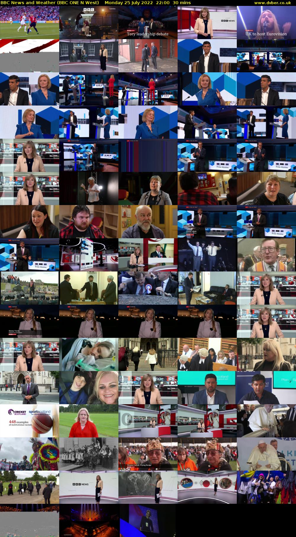 BBC News and Weather (BBC ONE N West) Monday 25 July 2022 22:00 - 22:30