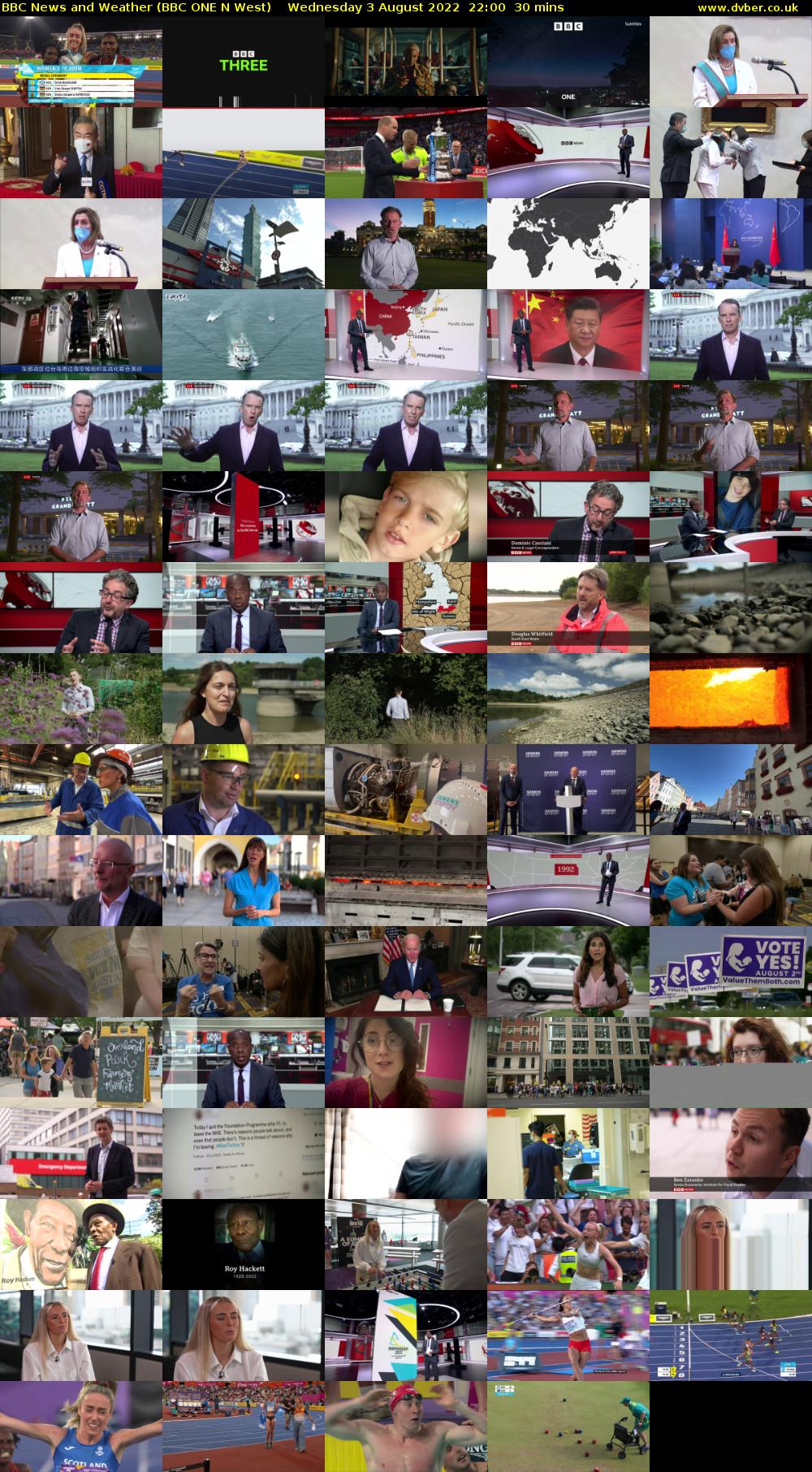BBC News and Weather (BBC ONE N West) Wednesday 3 August 2022 22:00 - 22:30