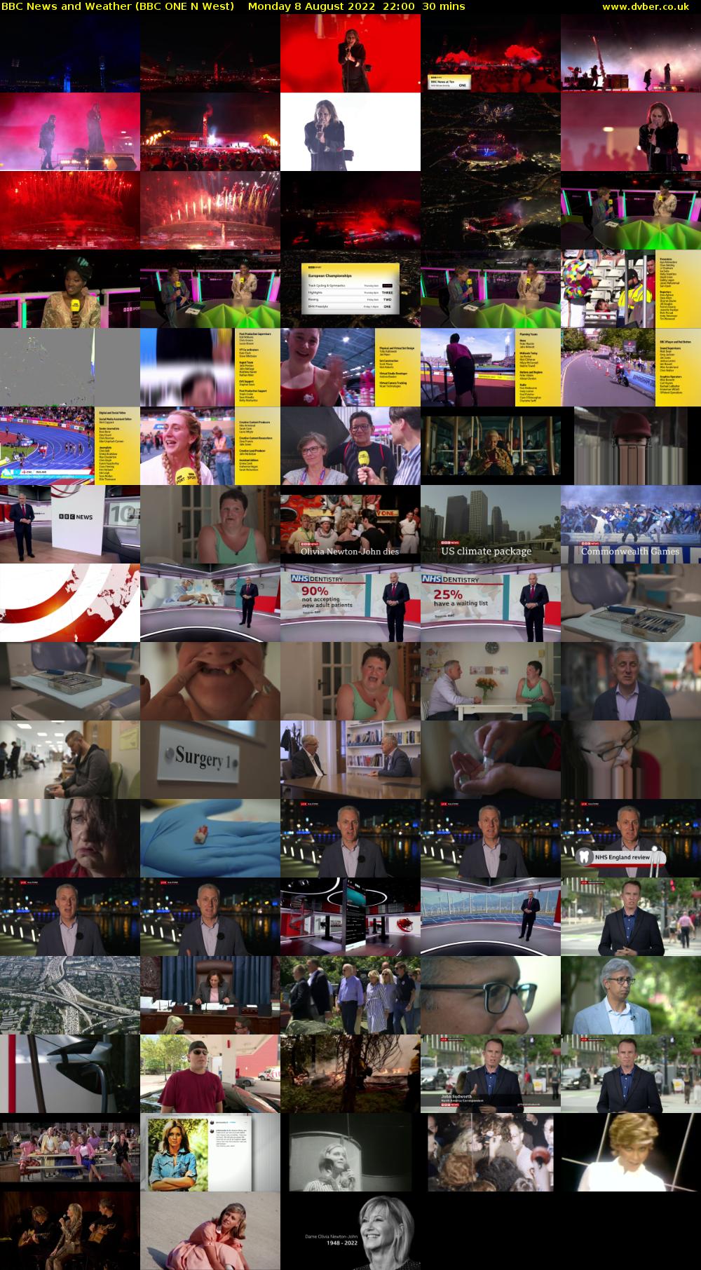 BBC News and Weather (BBC ONE N West) Monday 8 August 2022 22:00 - 22:30