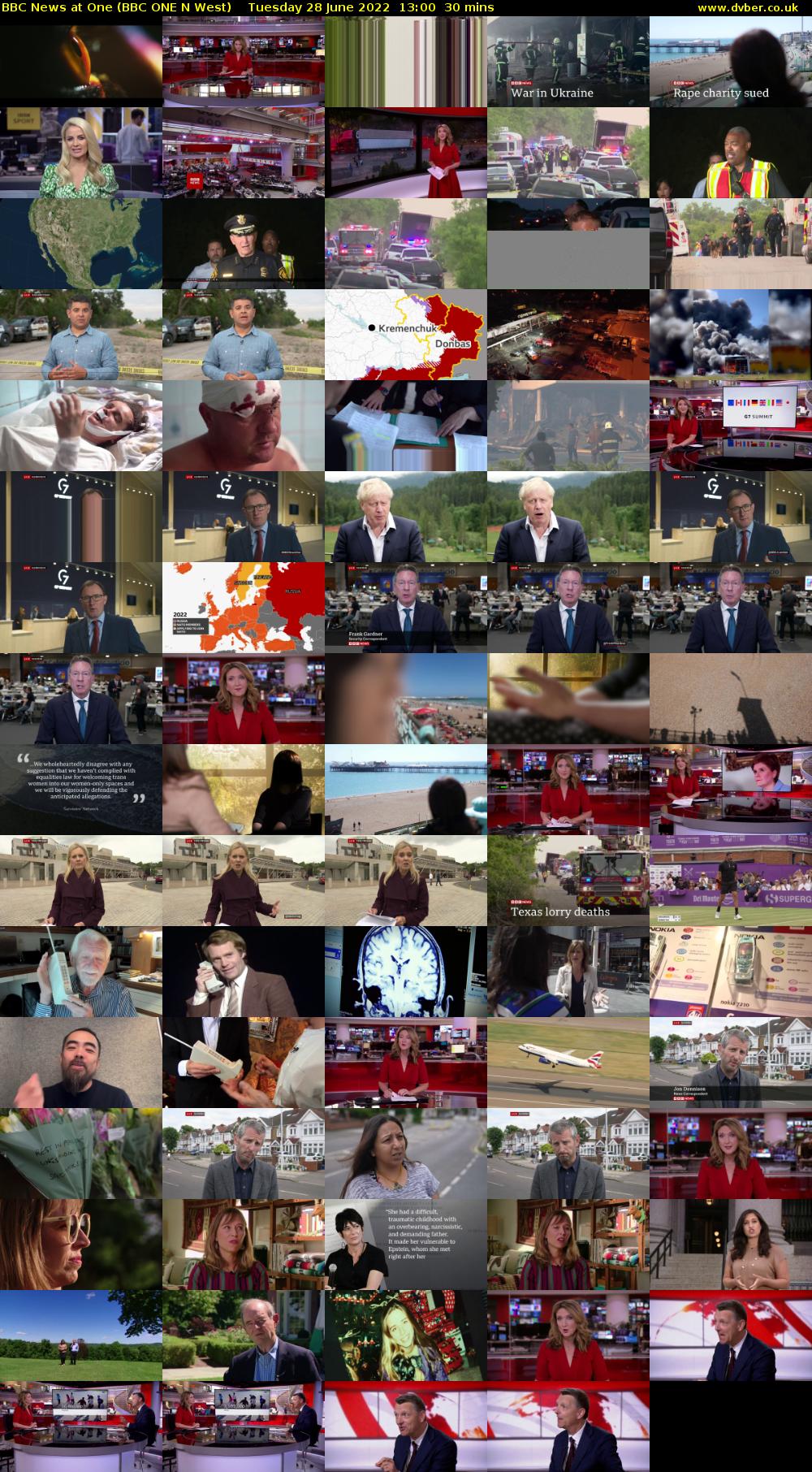 BBC News at One (BBC ONE N West) Tuesday 28 June 2022 13:00 - 13:30