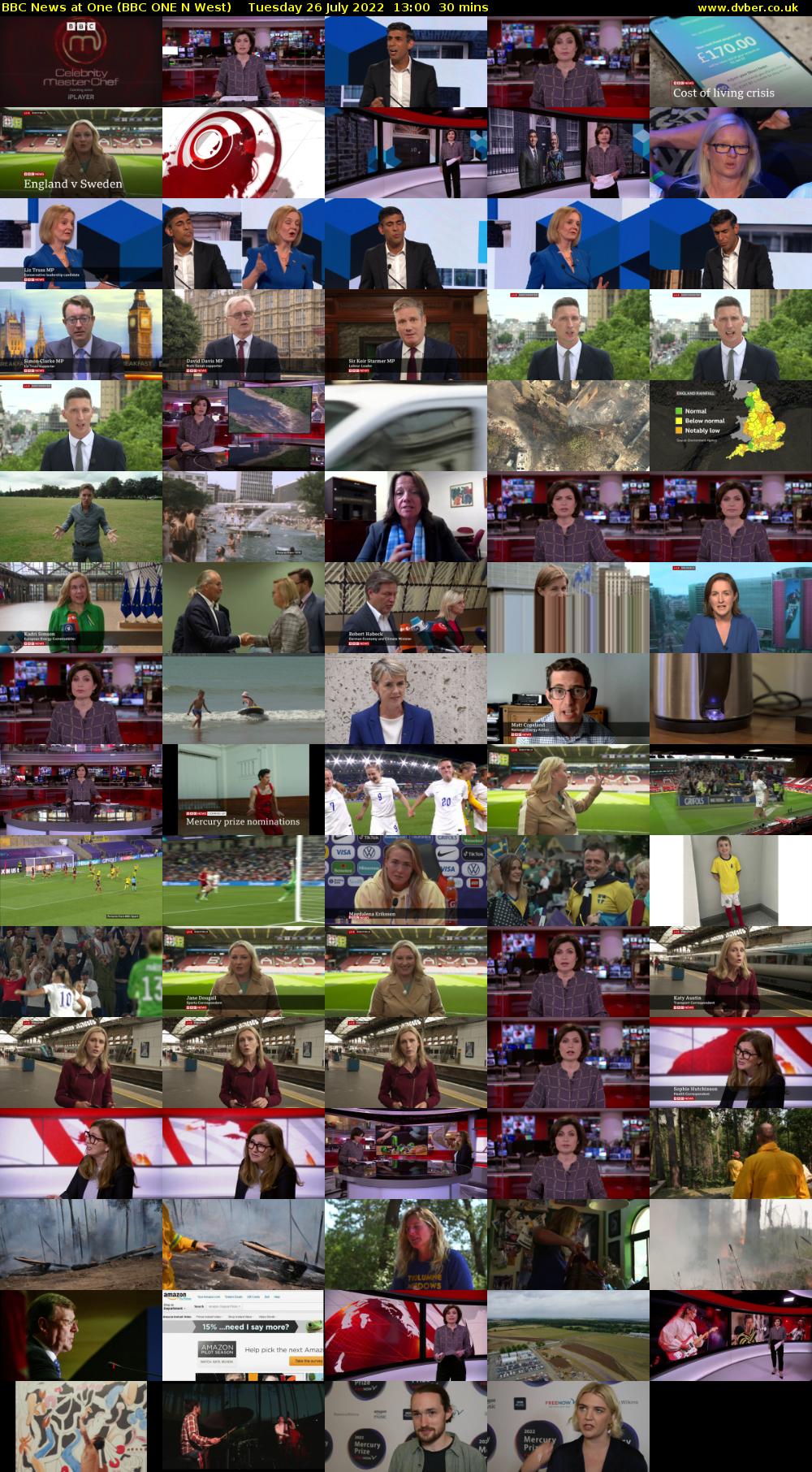 BBC News at One (BBC ONE N West) Tuesday 26 July 2022 13:00 - 13:30
