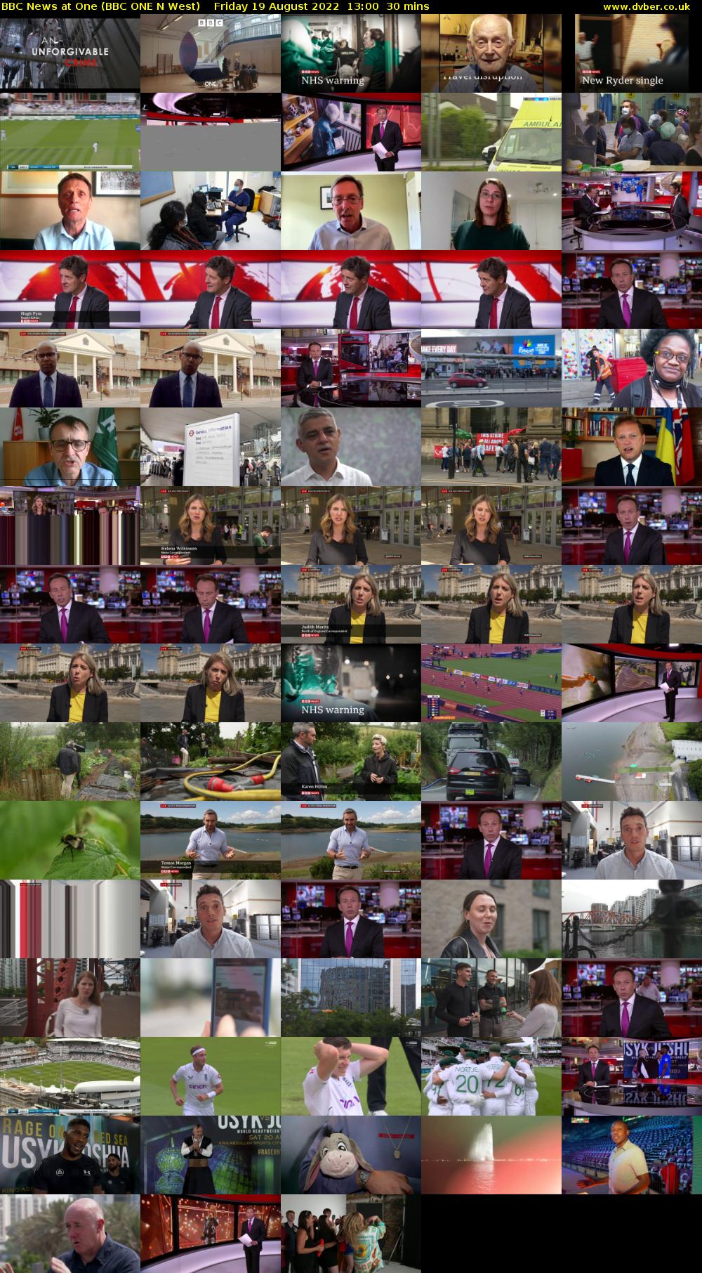 BBC News at One (BBC ONE N West) Friday 19 August 2022 13:00 - 13:30