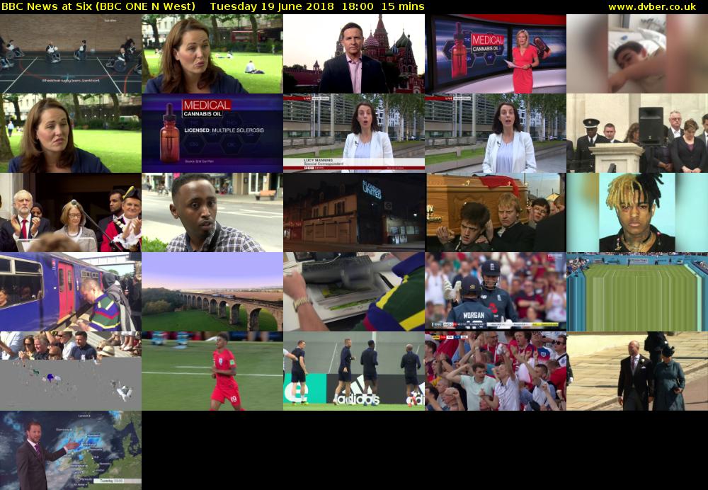 BBC News at Six (BBC ONE N West) Tuesday 19 June 2018 18:00 - 18:15