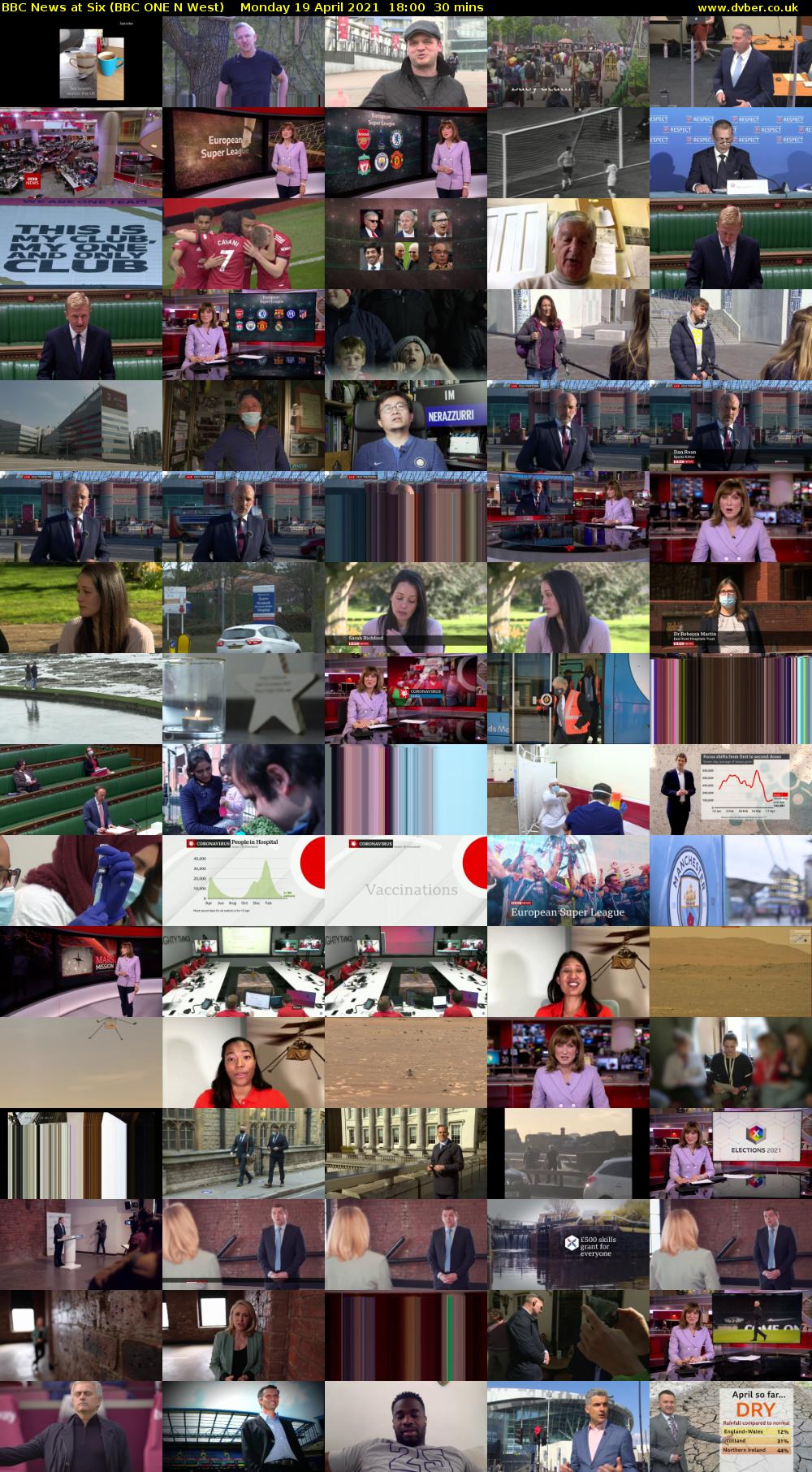 BBC News at Six (BBC ONE N West) Monday 19 April 2021 18:00 - 18:30