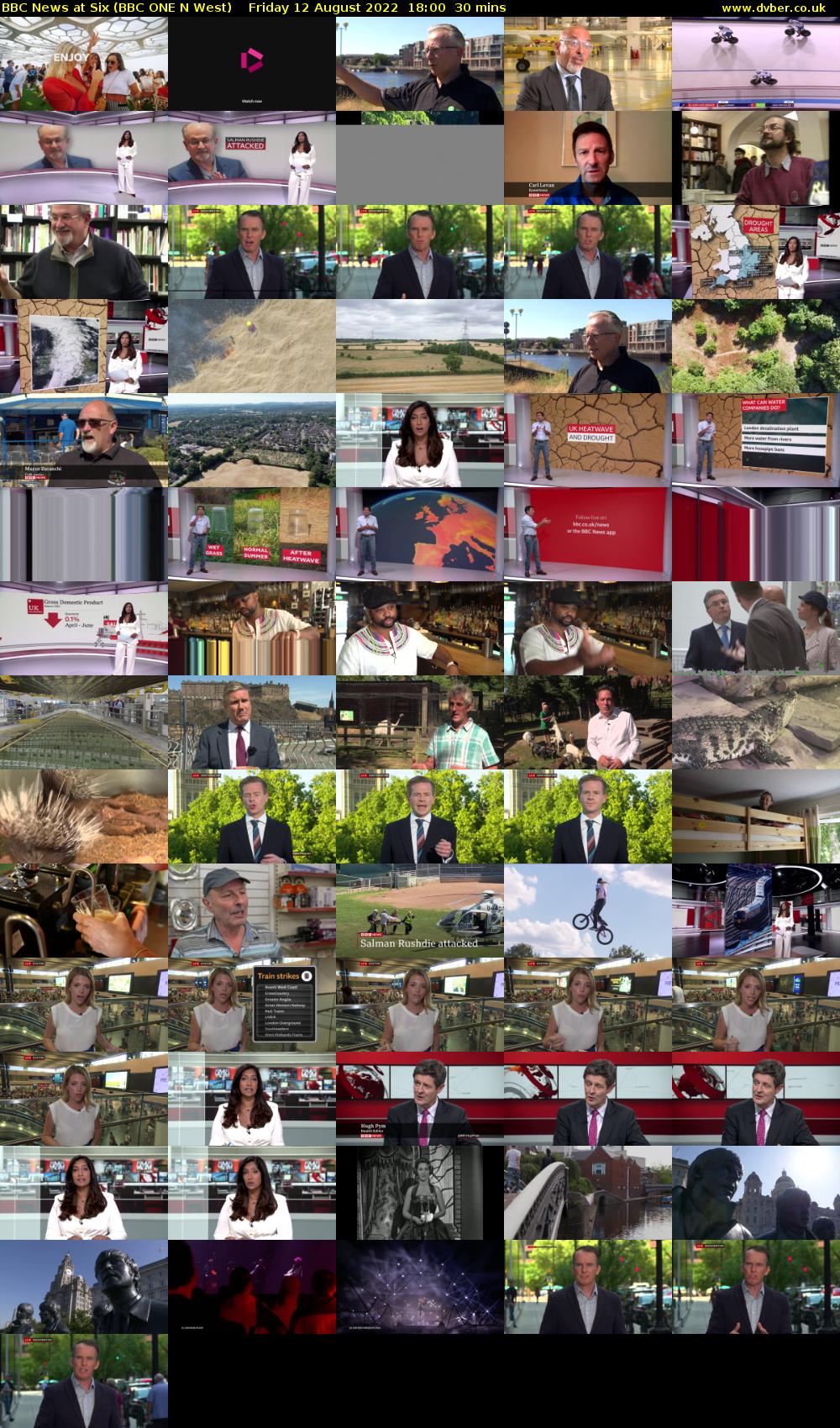 BBC News at Six (BBC ONE N West) Friday 12 August 2022 18:00 - 18:30
