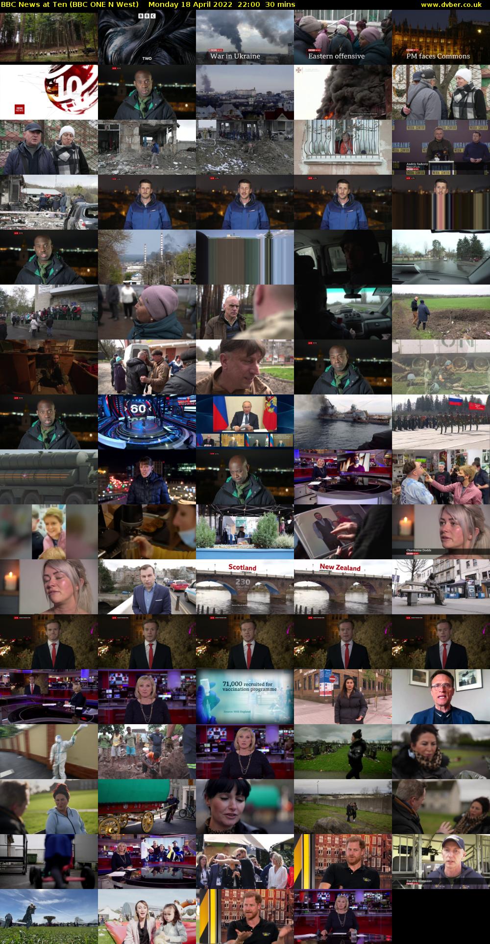 BBC News at Ten (BBC ONE N West) Monday 18 April 2022 22:00 - 22:30
