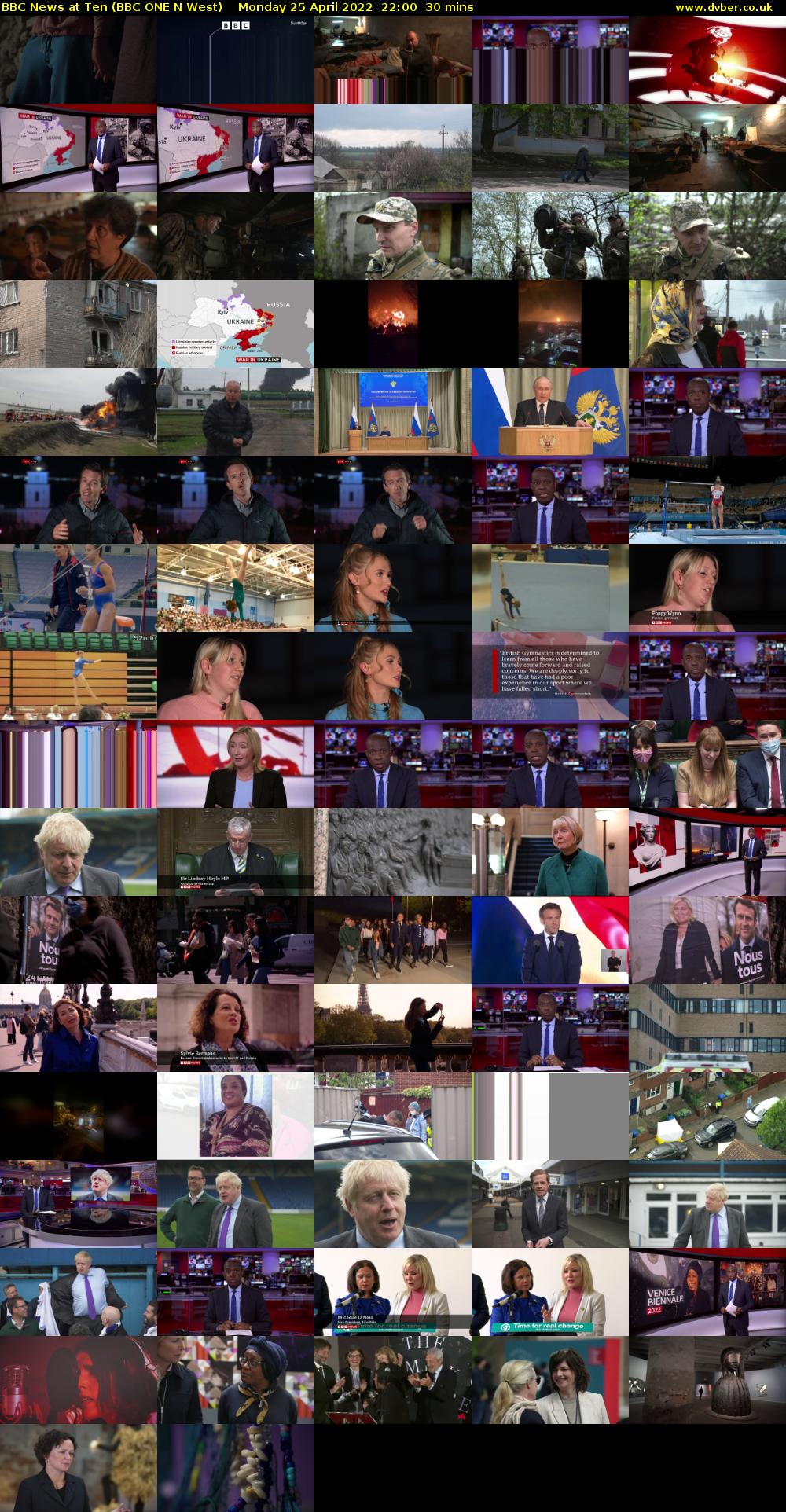 BBC News at Ten (BBC ONE N West) Monday 25 April 2022 22:00 - 22:30