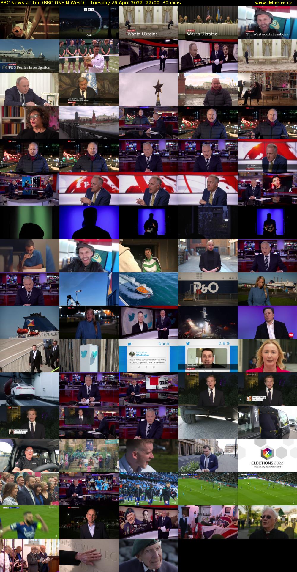 BBC News at Ten (BBC ONE N West) Tuesday 26 April 2022 22:00 - 22:30