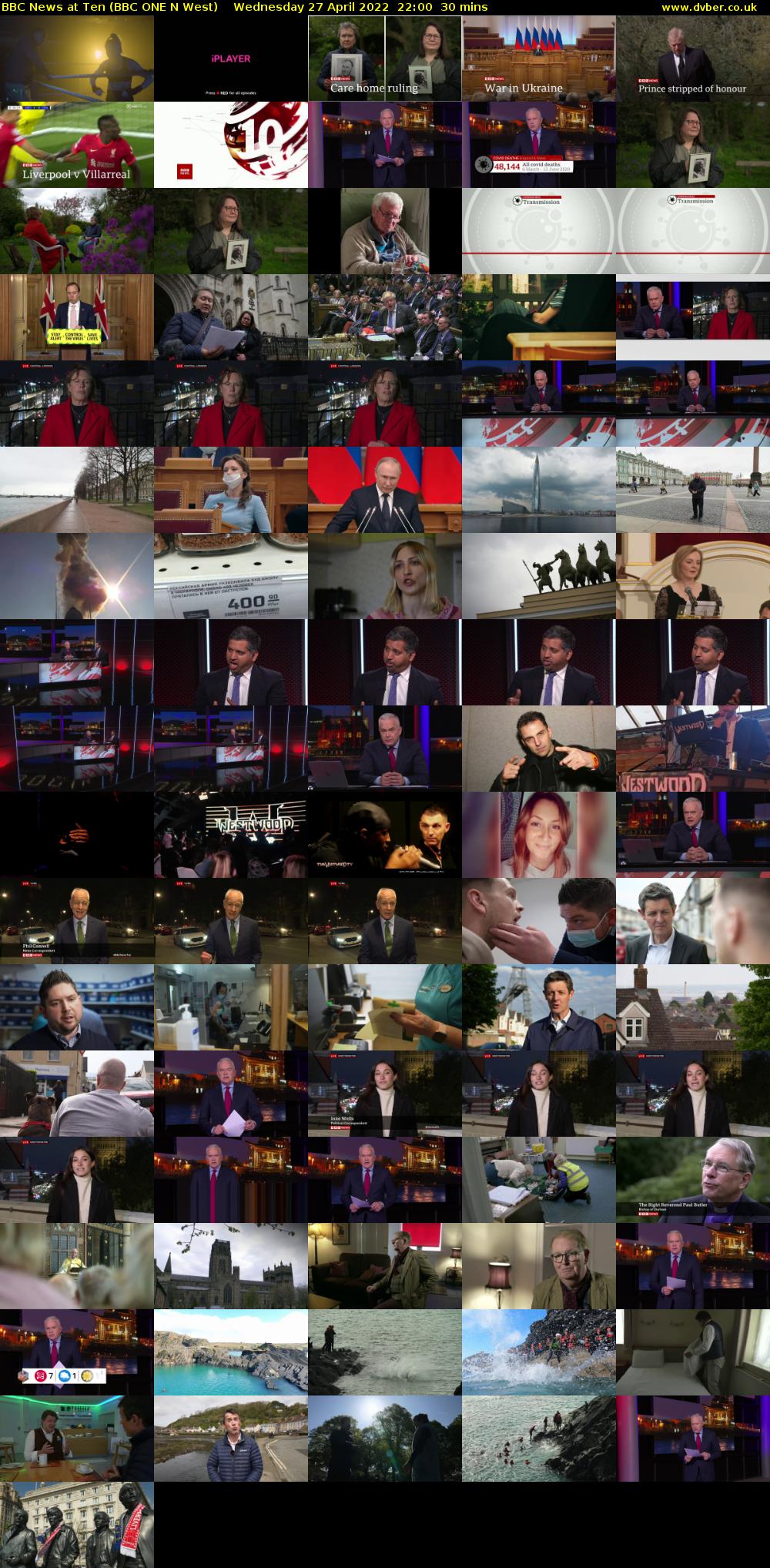 BBC News at Ten (BBC ONE N West) Wednesday 27 April 2022 22:00 - 22:30