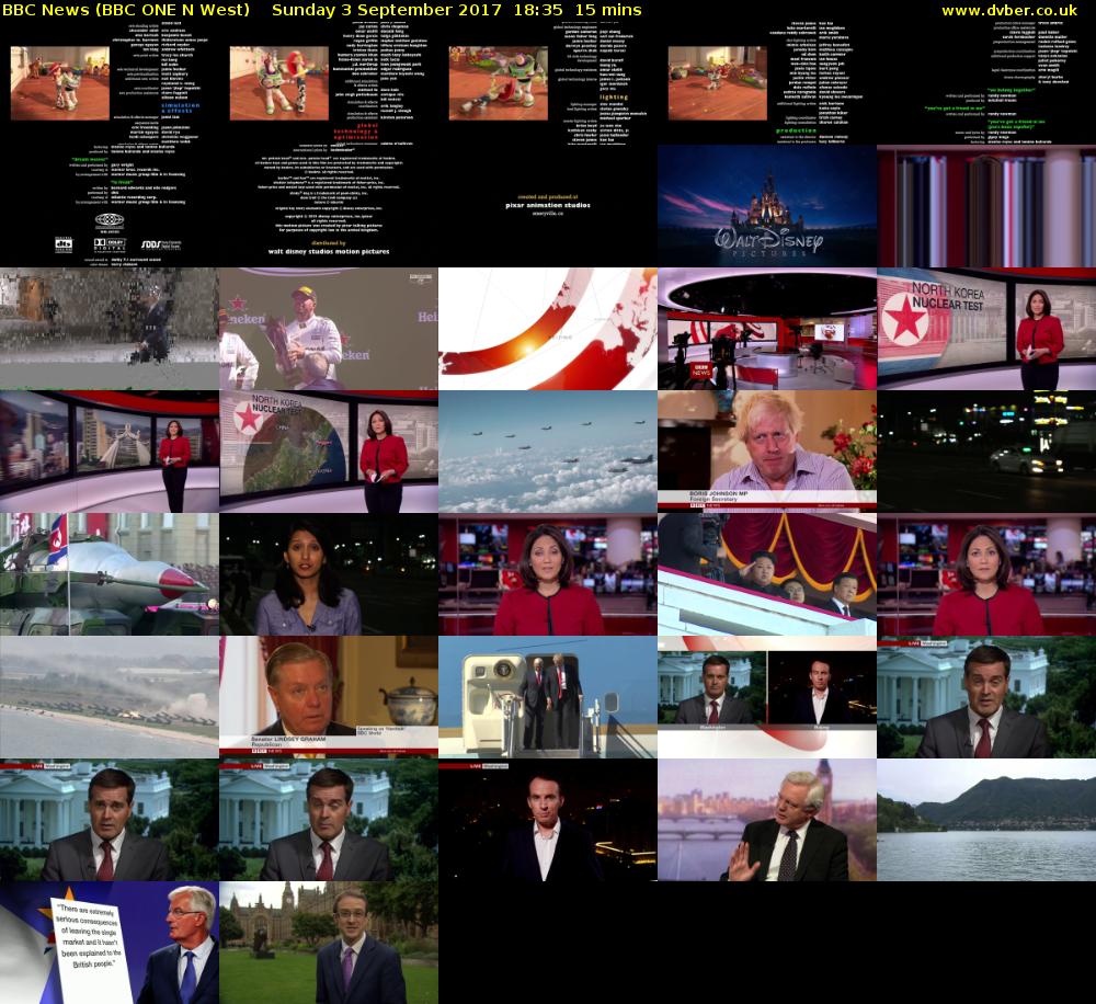 BBC News (BBC ONE N West) Sunday 3 September 2017 18:35 - 18:50