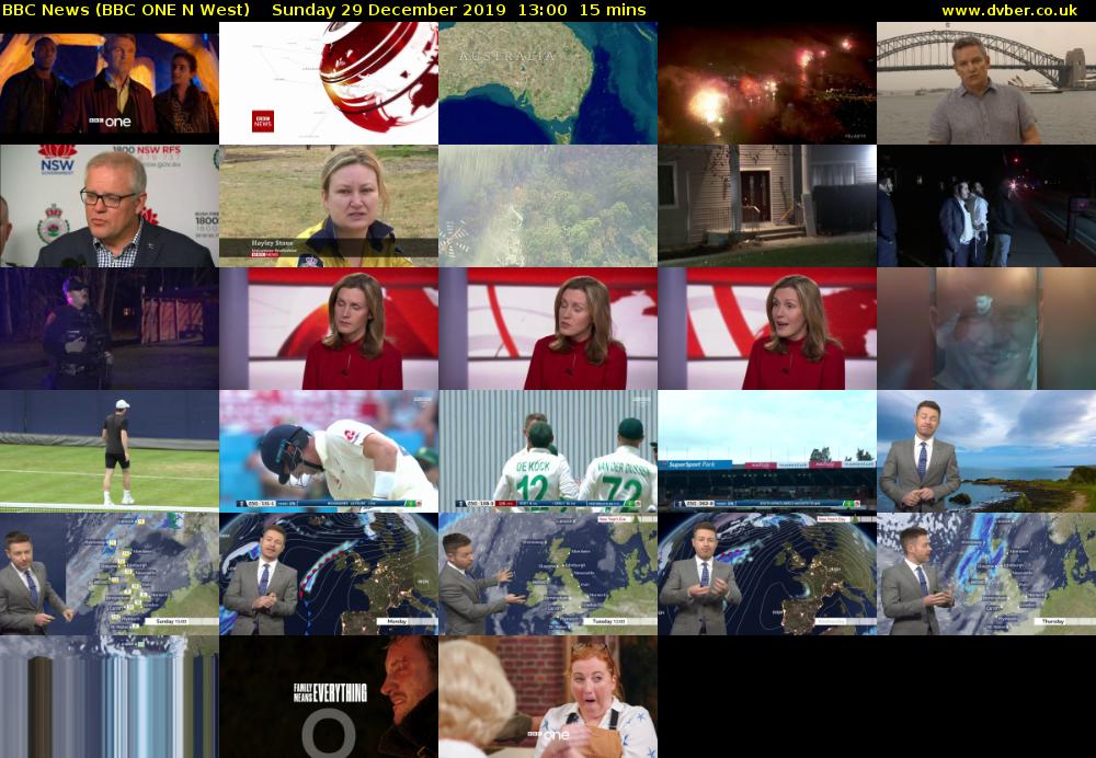 BBC News (BBC ONE N West) Sunday 29 December 2019 13:00 - 13:15