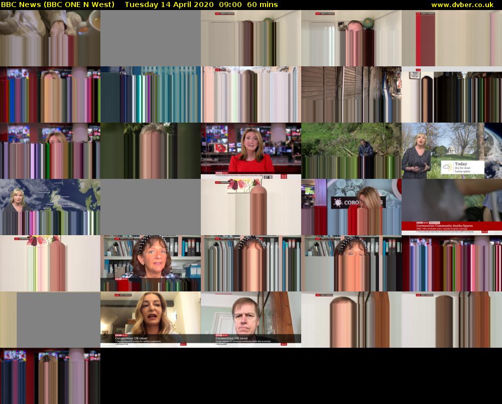 BBC News (BBC ONE N West) Tuesday 14 April 2020 09:00 - 10:00