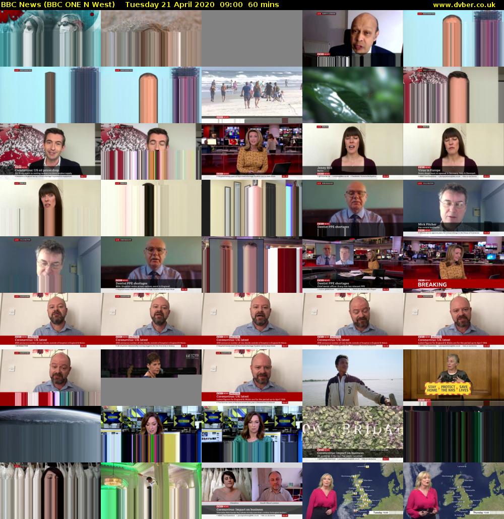 BBC News (BBC ONE N West) Tuesday 21 April 2020 09:00 - 10:00