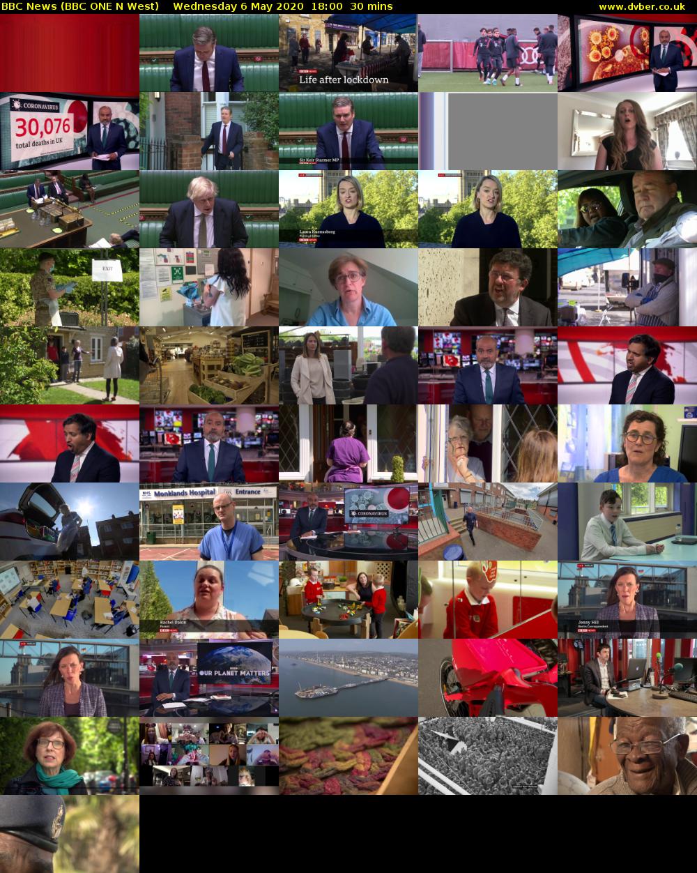 BBC News (BBC ONE N West) Wednesday 6 May 2020 18:00 - 18:30