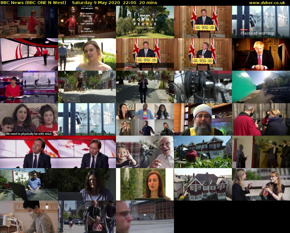 BBC News (BBC ONE N West) Saturday 9 May 2020 22:00 - 22:20