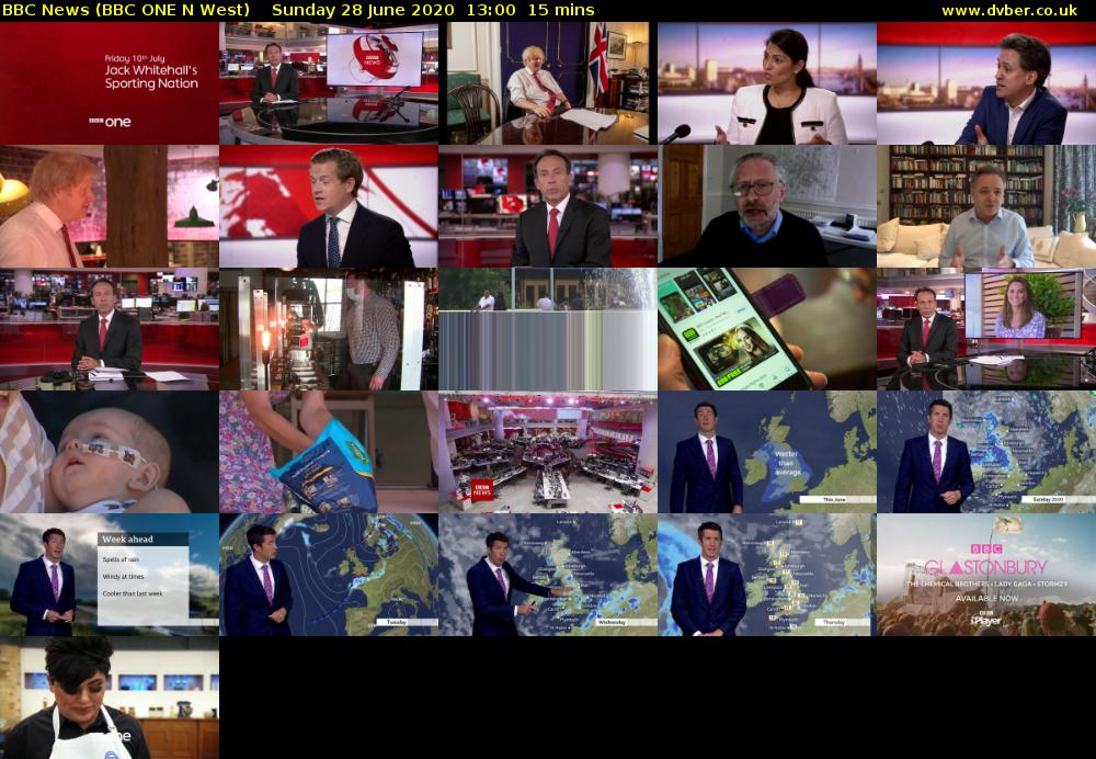 BBC News (BBC ONE N West) Sunday 28 June 2020 13:00 - 13:15