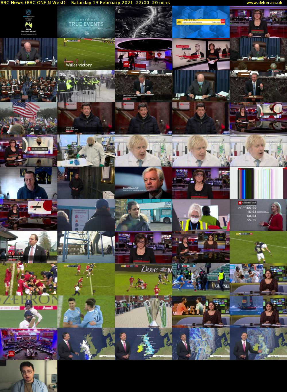 BBC News (BBC ONE N West) Saturday 13 February 2021 22:00 - 22:20