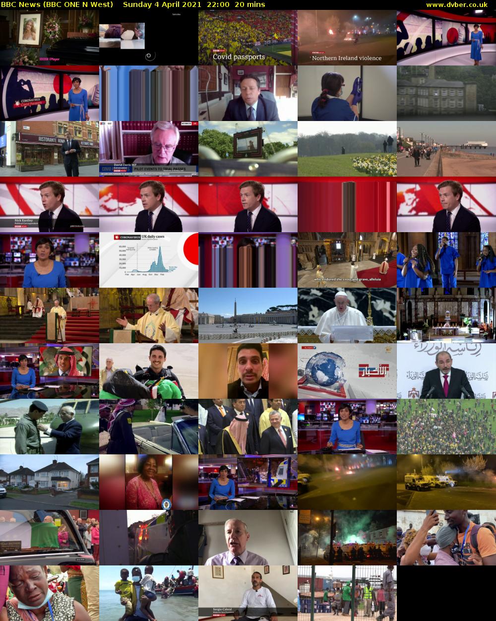 BBC News (BBC ONE N West) Sunday 4 April 2021 22:00 - 22:20