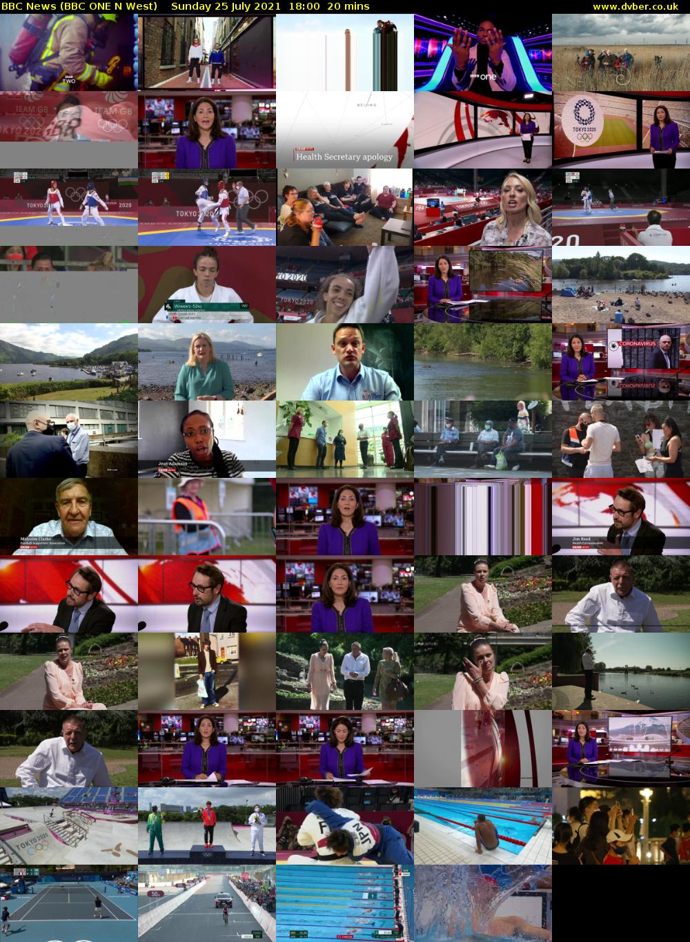 BBC News (BBC ONE N West) Sunday 25 July 2021 18:00 - 18:20