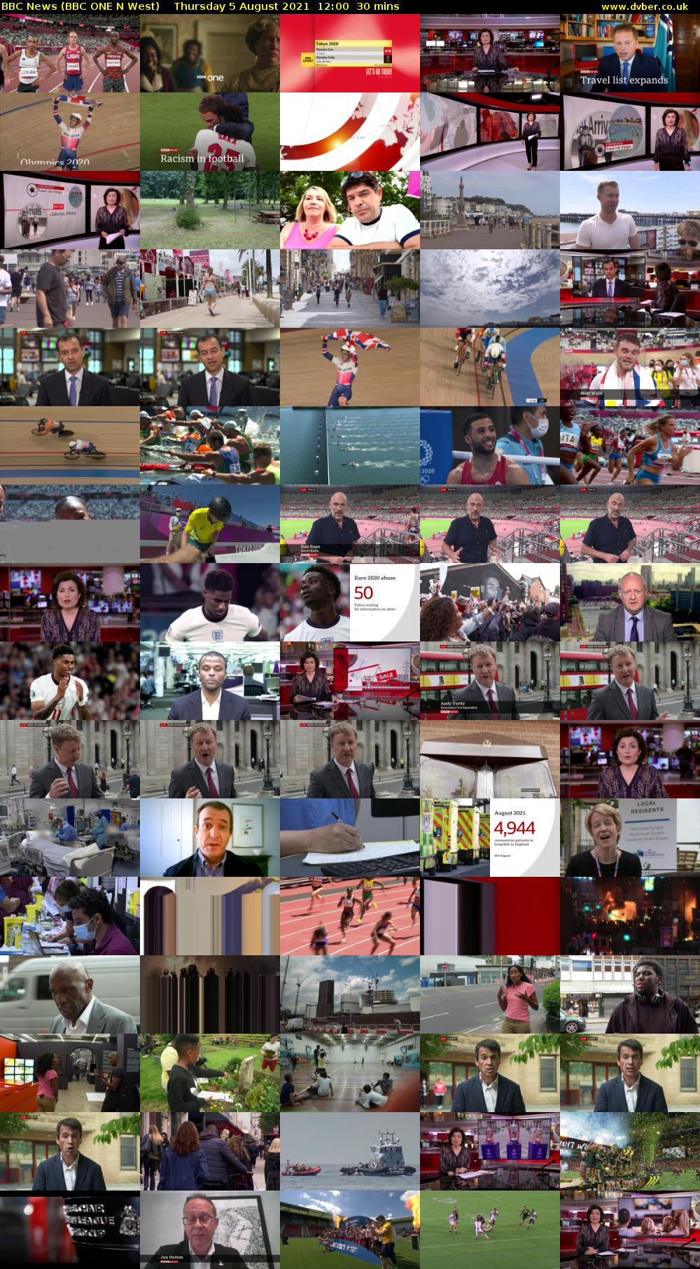 BBC News (BBC ONE N West) Thursday 5 August 2021 12:00 - 12:30