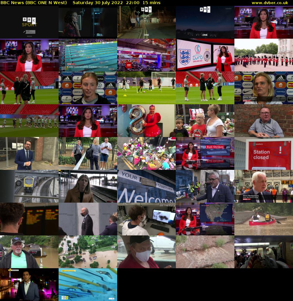 BBC News (BBC ONE N West) Saturday 30 July 2022 22:00 - 22:15