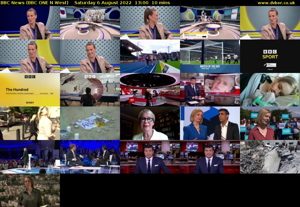 BBC News (BBC ONE N West) Saturday 6 August 2022 13:00 - 13:10