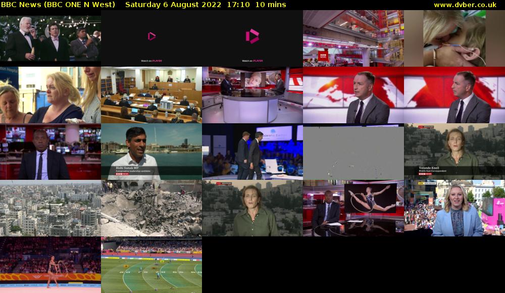 BBC News (BBC ONE N West) Saturday 6 August 2022 17:10 - 17:20
