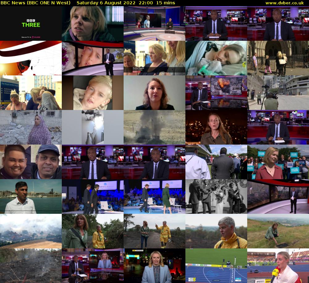 BBC News (BBC ONE N West) Saturday 6 August 2022 22:00 - 22:15