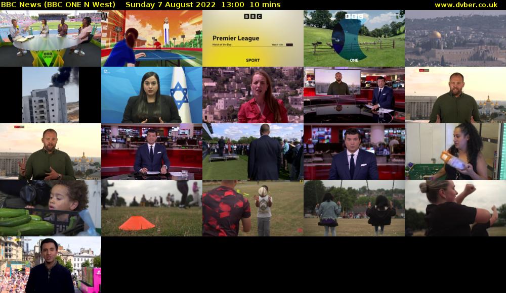 BBC News (BBC ONE N West) Sunday 7 August 2022 13:00 - 13:10