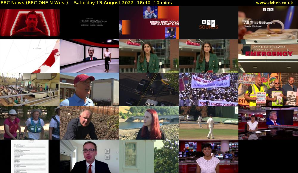 BBC News (BBC ONE N West) Saturday 13 August 2022 18:40 - 18:50