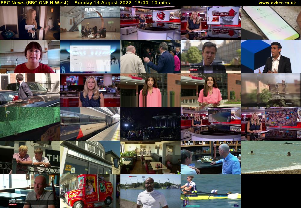 BBC News (BBC ONE N West) Sunday 14 August 2022 13:00 - 13:10