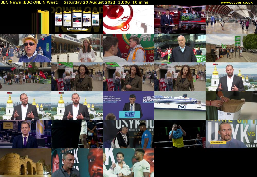 BBC News (BBC ONE N West) Saturday 20 August 2022 13:00 - 13:10