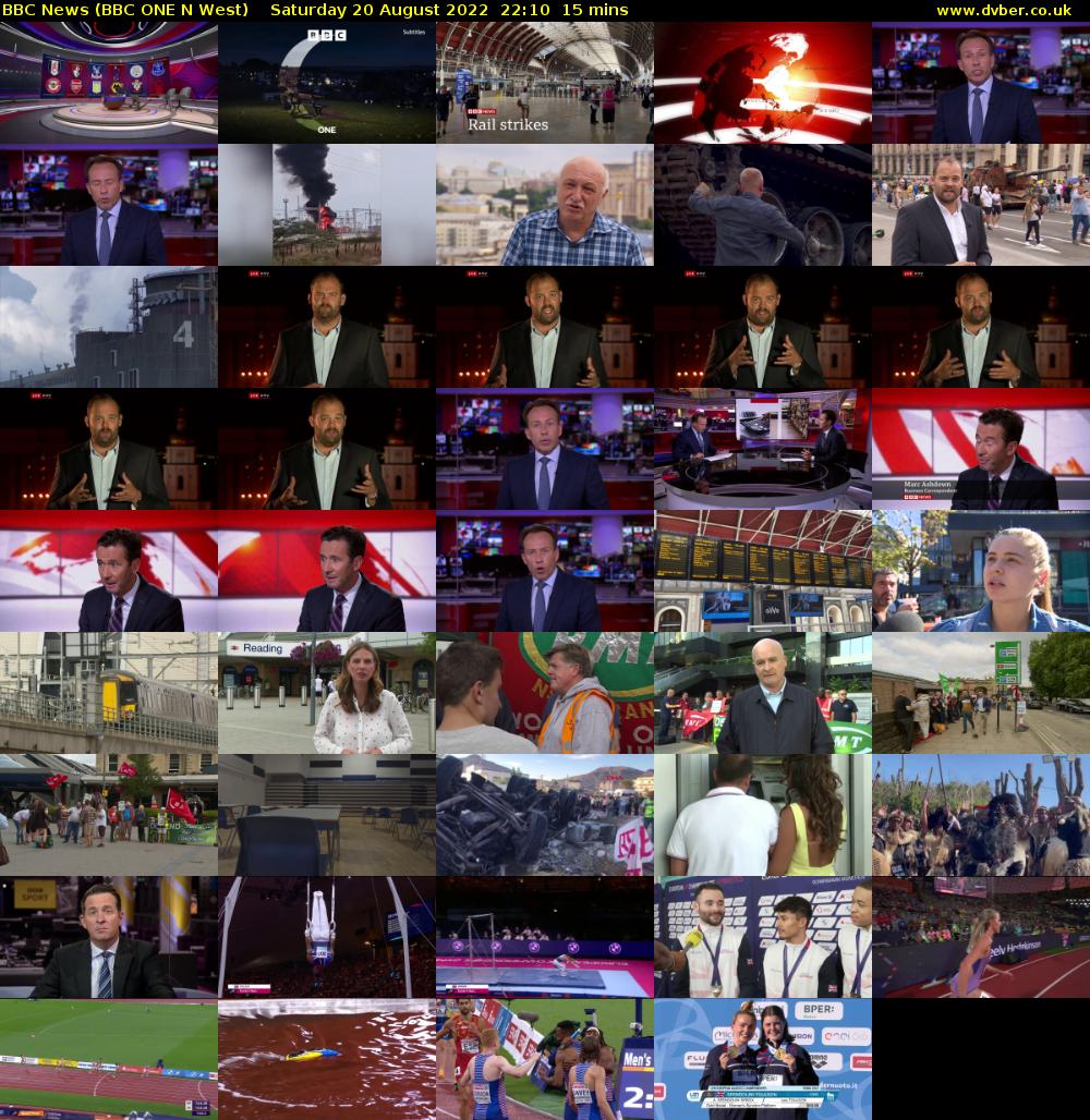 BBC News (BBC ONE N West) Saturday 20 August 2022 22:10 - 22:25