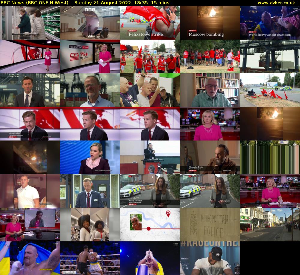 BBC News (BBC ONE N West) Sunday 21 August 2022 18:35 - 18:50