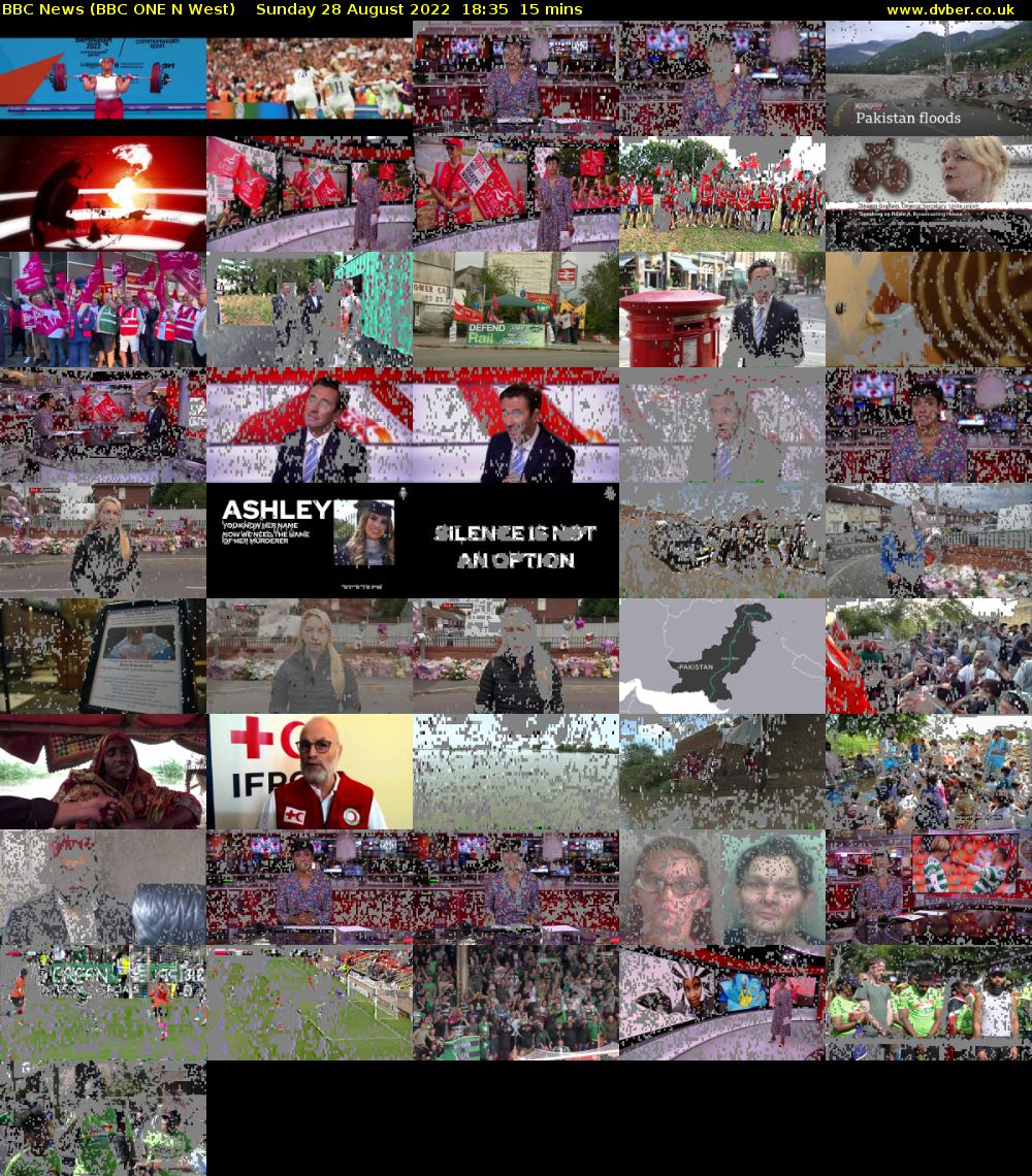 BBC News (BBC ONE N West) Sunday 28 August 2022 18:35 - 18:50