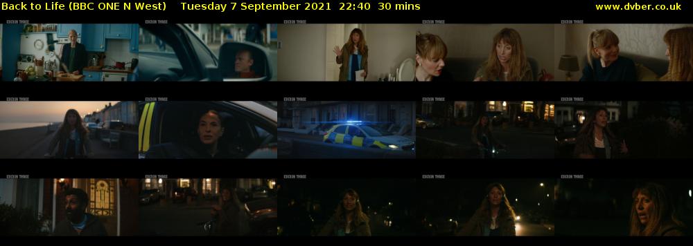 Back to Life (BBC ONE N West) Tuesday 7 September 2021 22:40 - 23:10