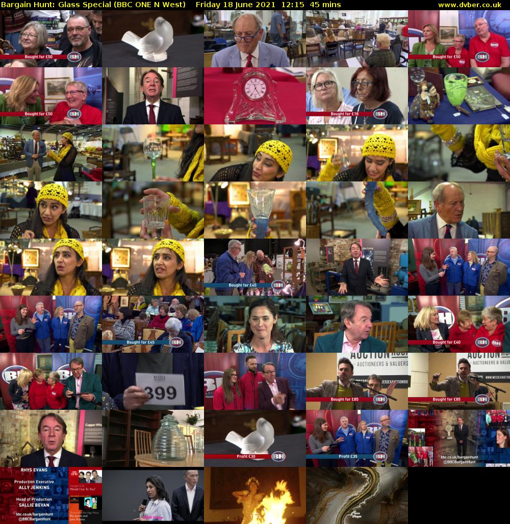 Bargain Hunt: Glass Special (BBC ONE N West) Friday 18 June 2021 12:15 - 13:00