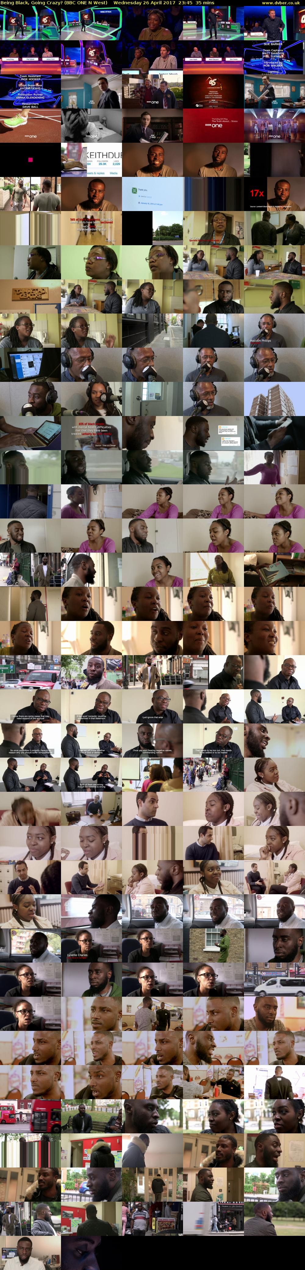 Being Black, Going Crazy? (BBC ONE N West) Wednesday 26 April 2017 23:45 - 00:20