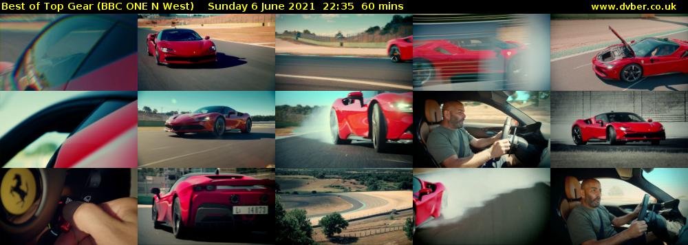 Best of Top Gear (BBC ONE N West) Sunday 6 June 2021 22:35 - 23:35