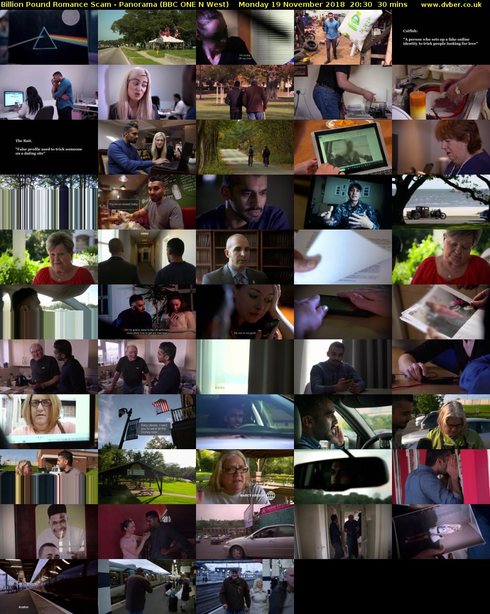 Billion Pound Romance Scam - Panorama (BBC ONE N West) Monday 19 November 2018 20:30 - 21:00