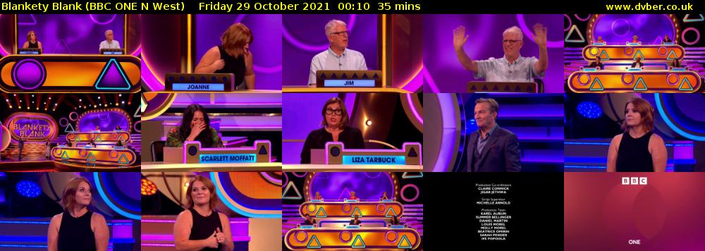 Blankety Blank (BBC ONE N West) Friday 29 October 2021 00:10 - 00:45