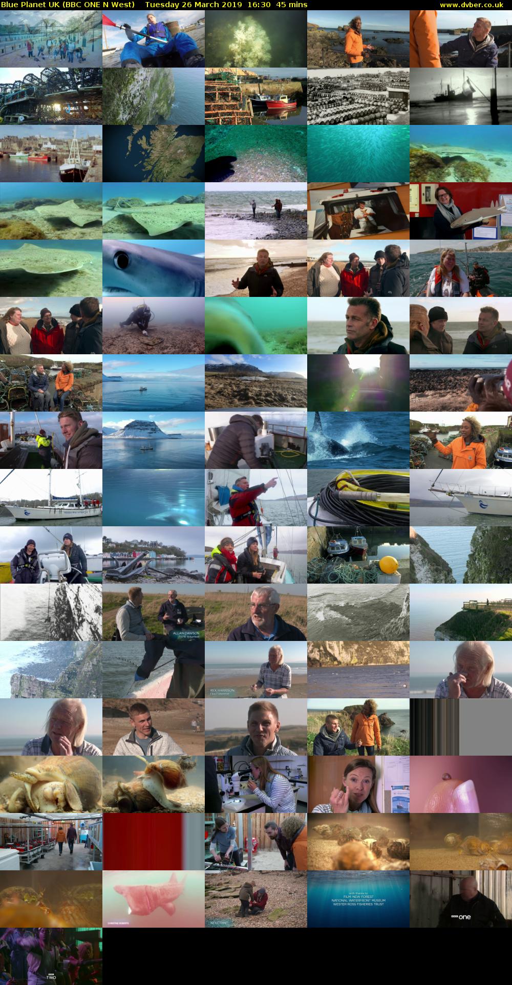 Blue Planet UK (BBC ONE N West) Tuesday 26 March 2019 16:30 - 17:15