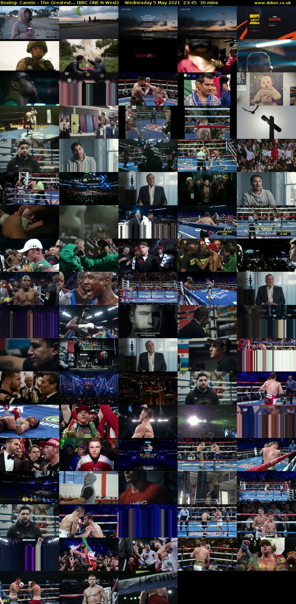 Boxing: Canelo - The Greatest... (BBC ONE N West) Wednesday 5 May 2021 23:45 - 00:15