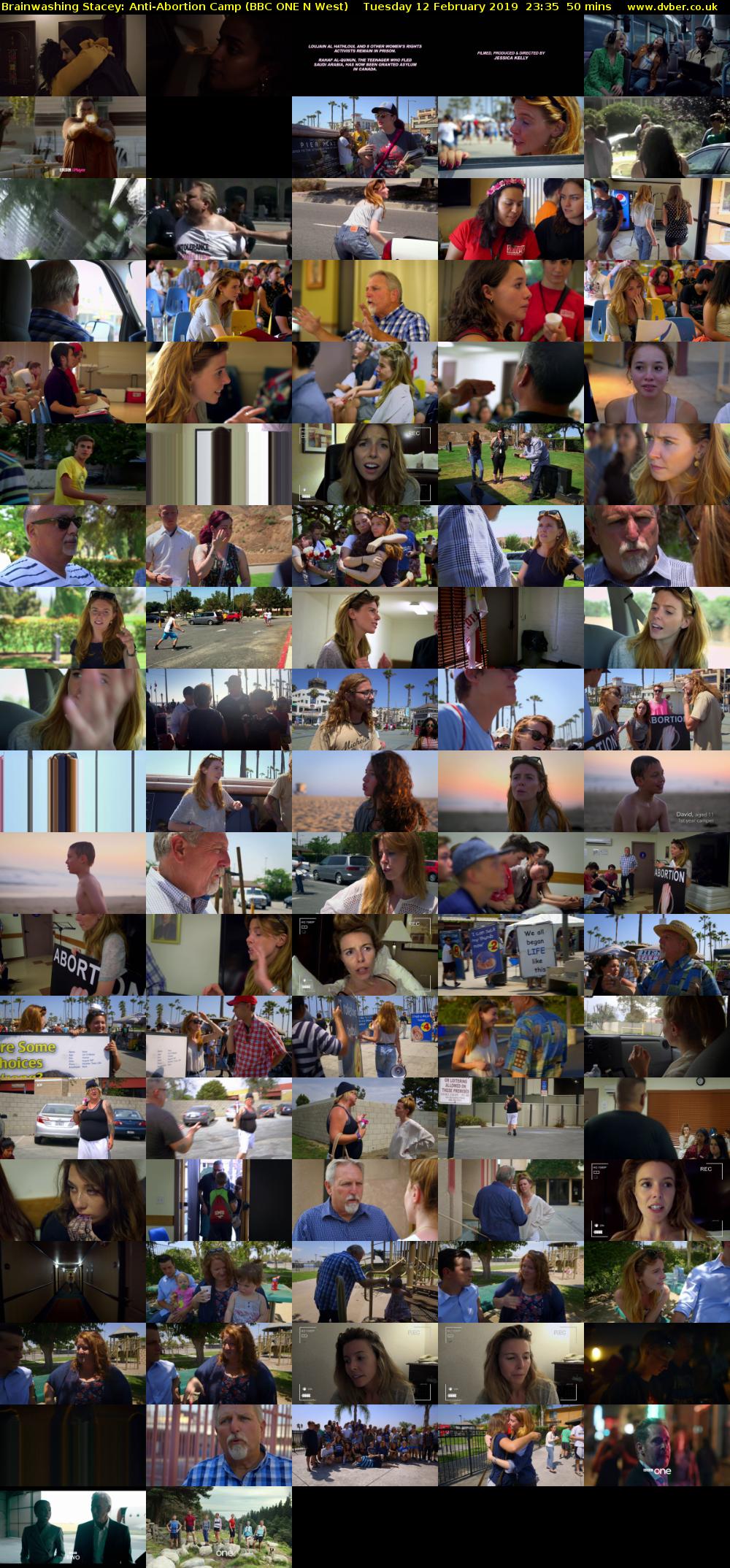 Brainwashing Stacey: Anti-Abortion Camp (BBC ONE N West) Tuesday 12 February 2019 23:35 - 00:25