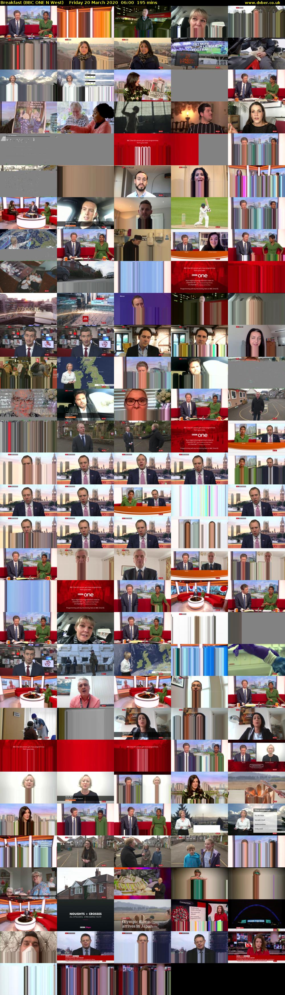 Breakfast (BBC ONE N West) Friday 20 March 2020 06:00 - 09:15