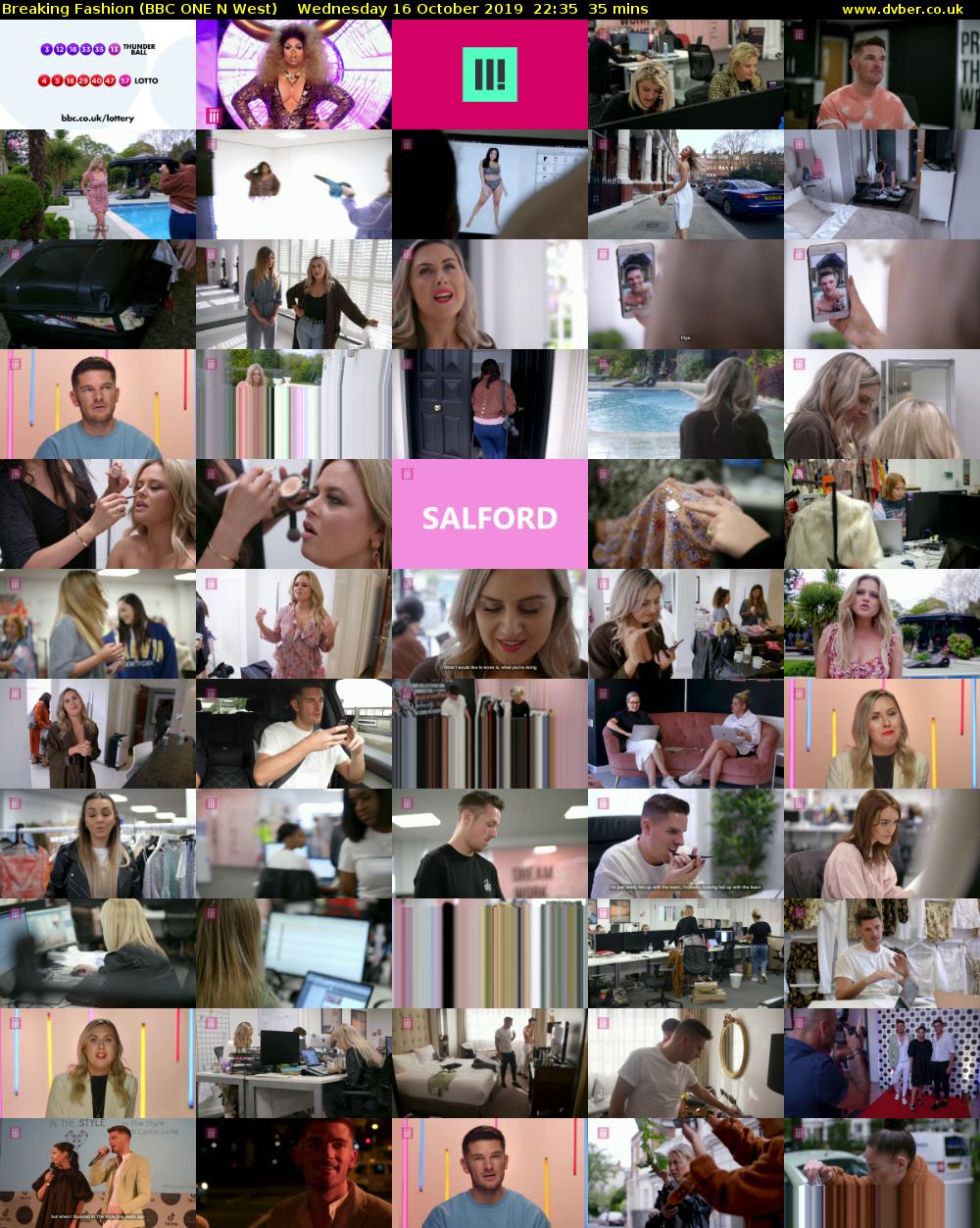 Breaking Fashion (BBC ONE N West) Wednesday 16 October 2019 22:35 - 23:10
