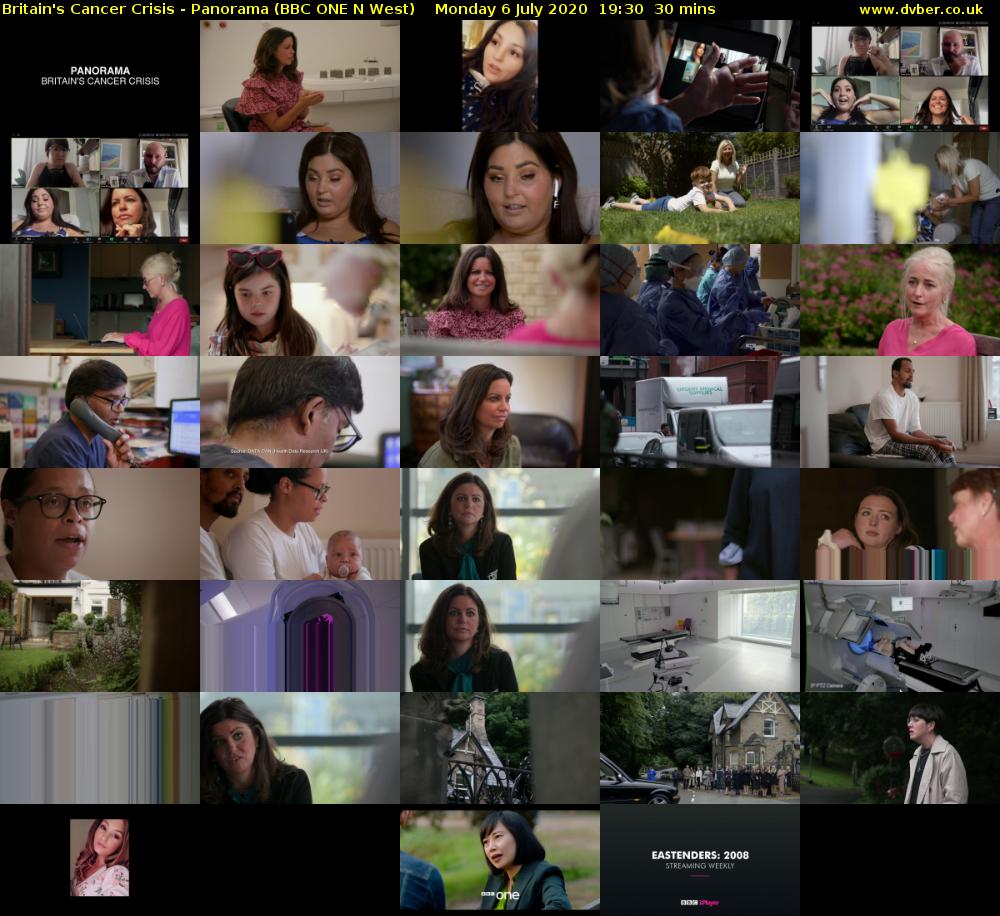 Britain's Cancer Crisis - Panorama (BBC ONE N West) Monday 6 July 2020 19:30 - 20:00