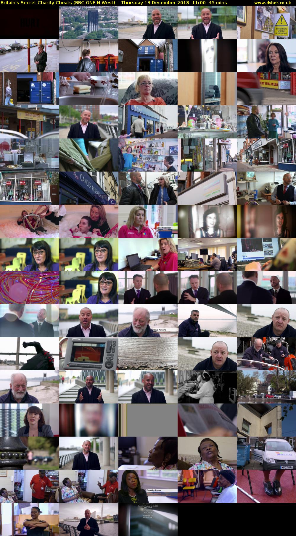 Britain's Secret Charity Cheats (BBC ONE N West) Thursday 13 December 2018 11:00 - 11:45