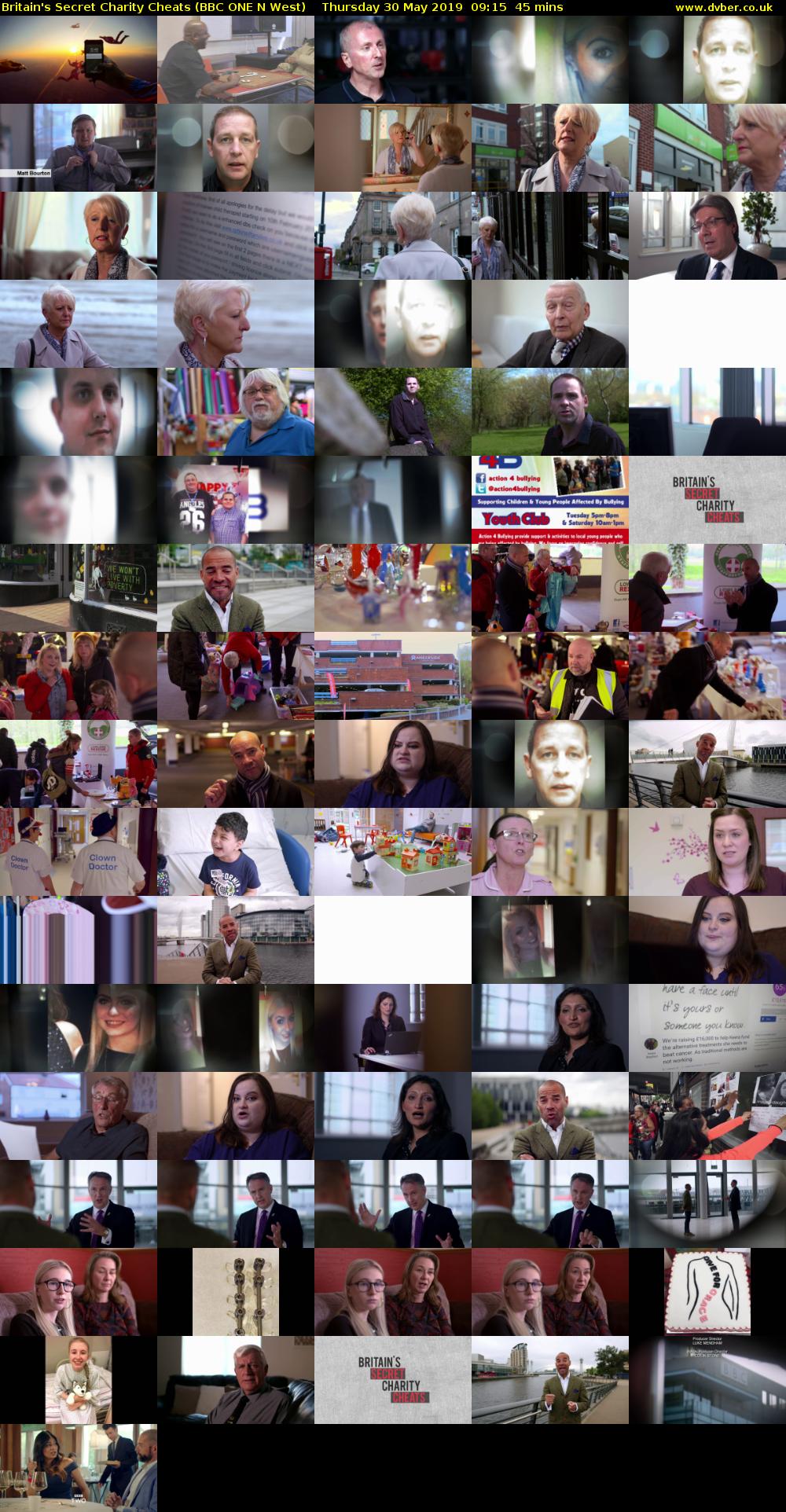Britain's Secret Charity Cheats (BBC ONE N West) Thursday 30 May 2019 09:15 - 10:00