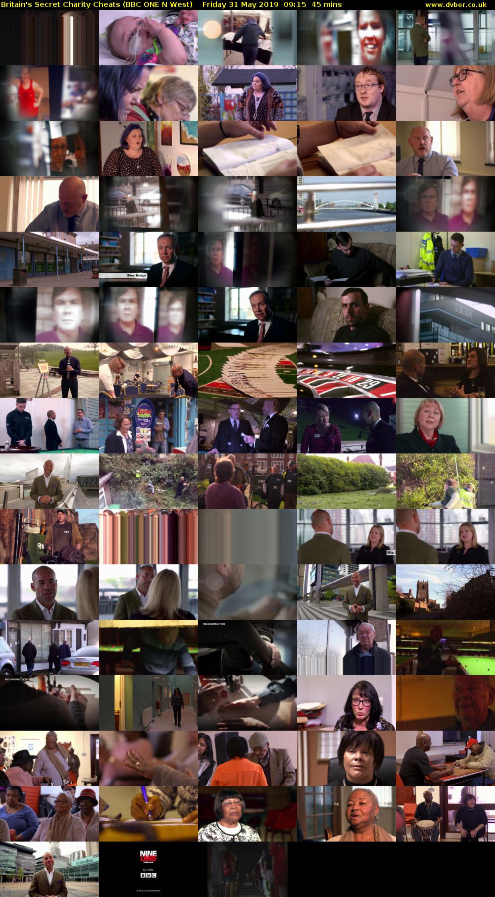 Britain's Secret Charity Cheats (BBC ONE N West) Friday 31 May 2019 09:15 - 10:00